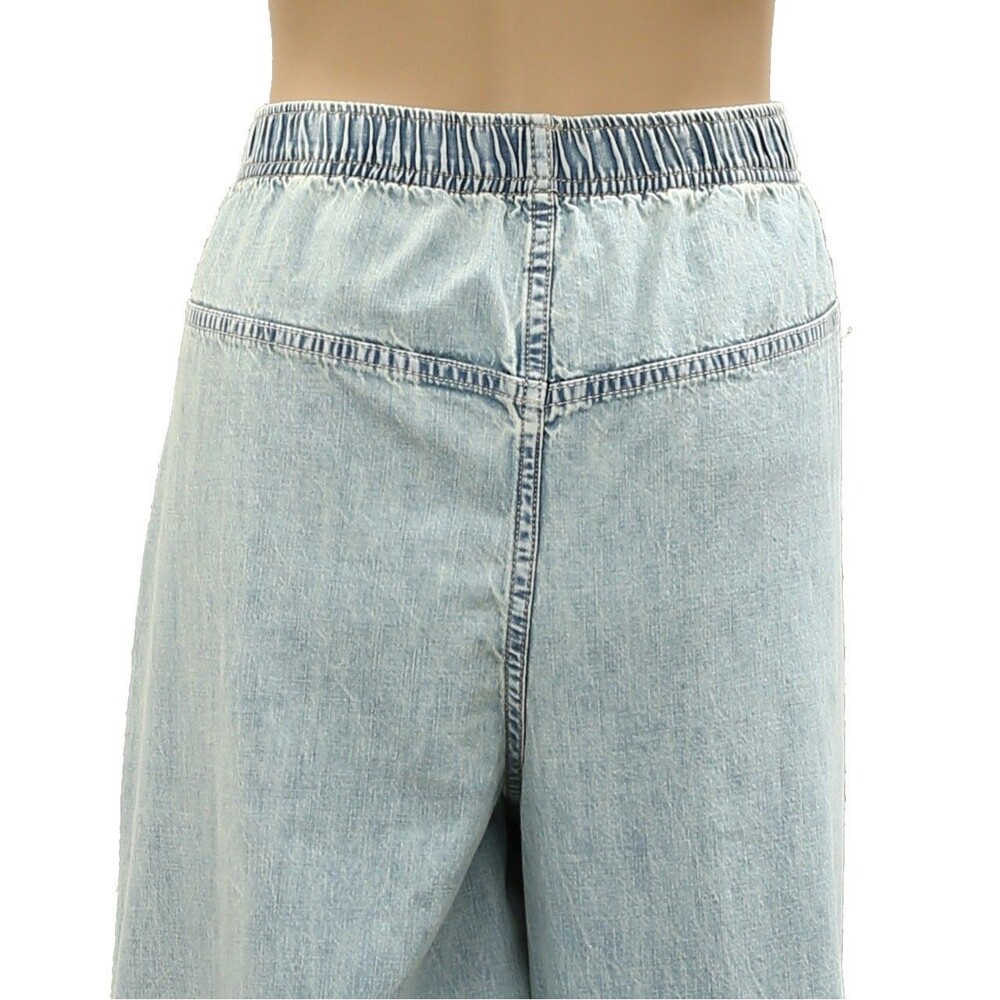 Free People We The Free Love Me Not Bloomer Jeans Pants Wide-Leg Cotton L 287327 - Picture 6 of 6